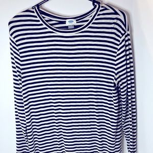 Old Navy Black and White Stripe 3/4 Sleeve Tunic